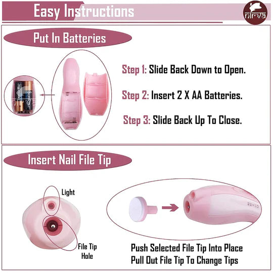 Baby Nail Trimmer with 6 Grinding Heads Safe for Newborn Baby Baby Nail Clippers with Light, Electric Baby Nail Trimmer