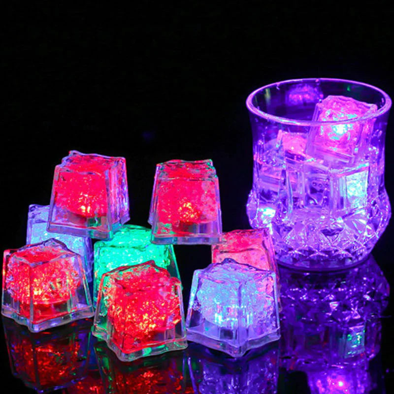 6Pcs Home Decor Luminous LED Ice Cubes Glowing Party Flash Neon Halloween Festival Accessories Christmas Decor Party Supplies