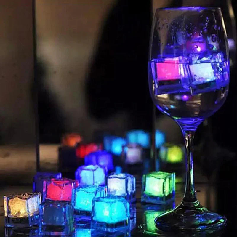6Pcs Home Decor Luminous LED Ice Cubes Glowing Party Flash Neon Halloween Festival Accessories Christmas Decor Party Supplies