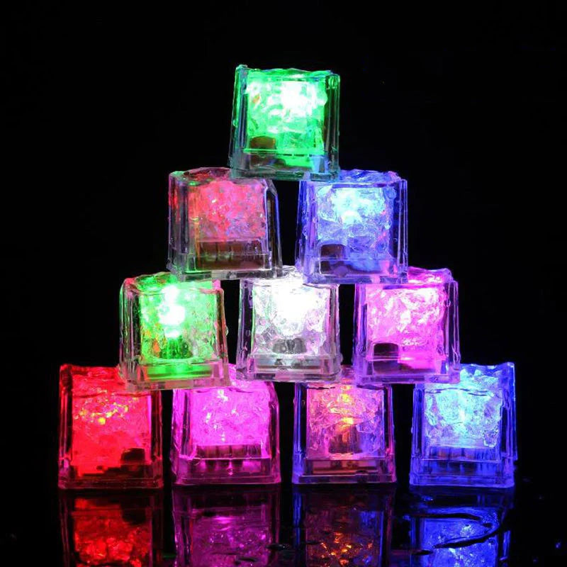 6Pcs Home Decor Luminous LED Ice Cubes Glowing Party Flash Neon Halloween Festival Accessories Christmas Decor Party Supplies